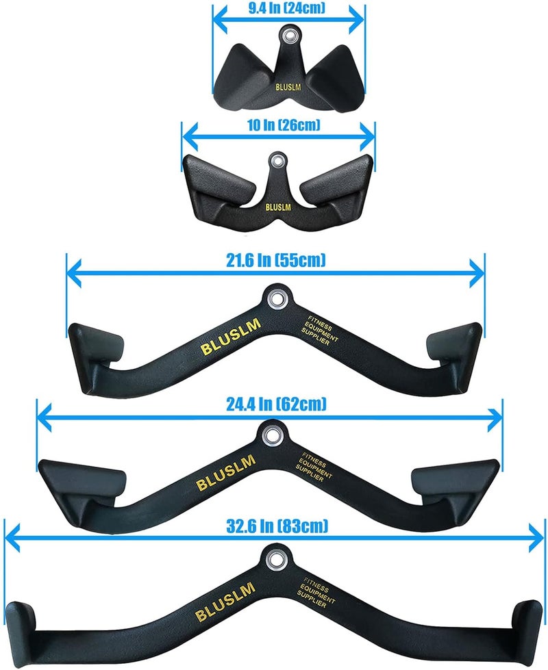 BLUSLM LAT Pull Down Bar for Cable Machine, LAT Pulldown Attachments T Bar V Bar Cable Attachment, Back Tricep Bar Strength Training Handle - Image 2